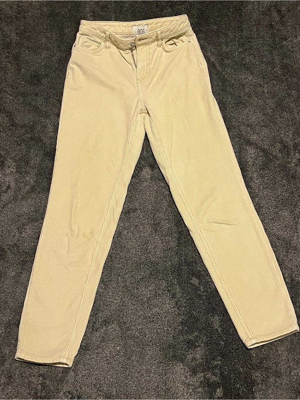 BDG Urban Outfitters Cream High-Rise Corduroy Mom Pants Jeans - Size 26